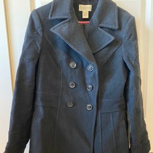 Women’s Black Wool Pea Coat Md Tall